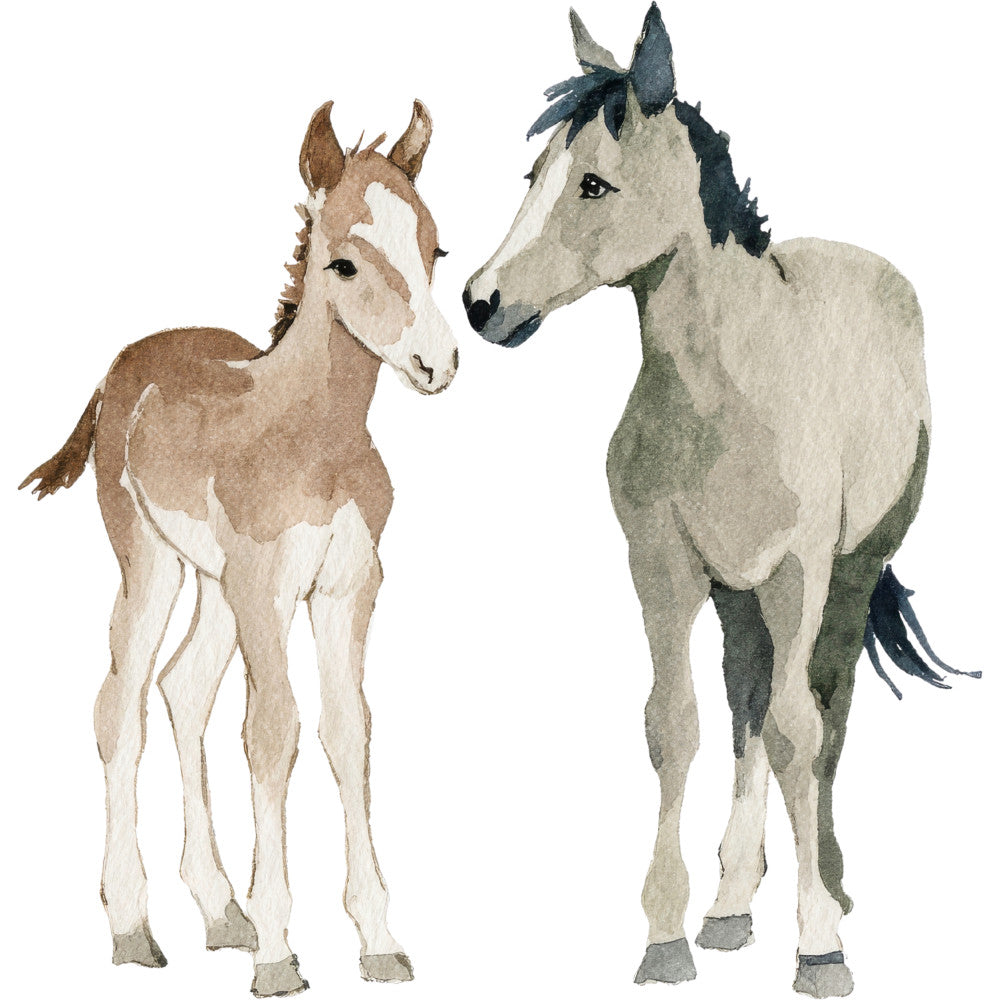 Watercolor Horses Fabric Panel 58