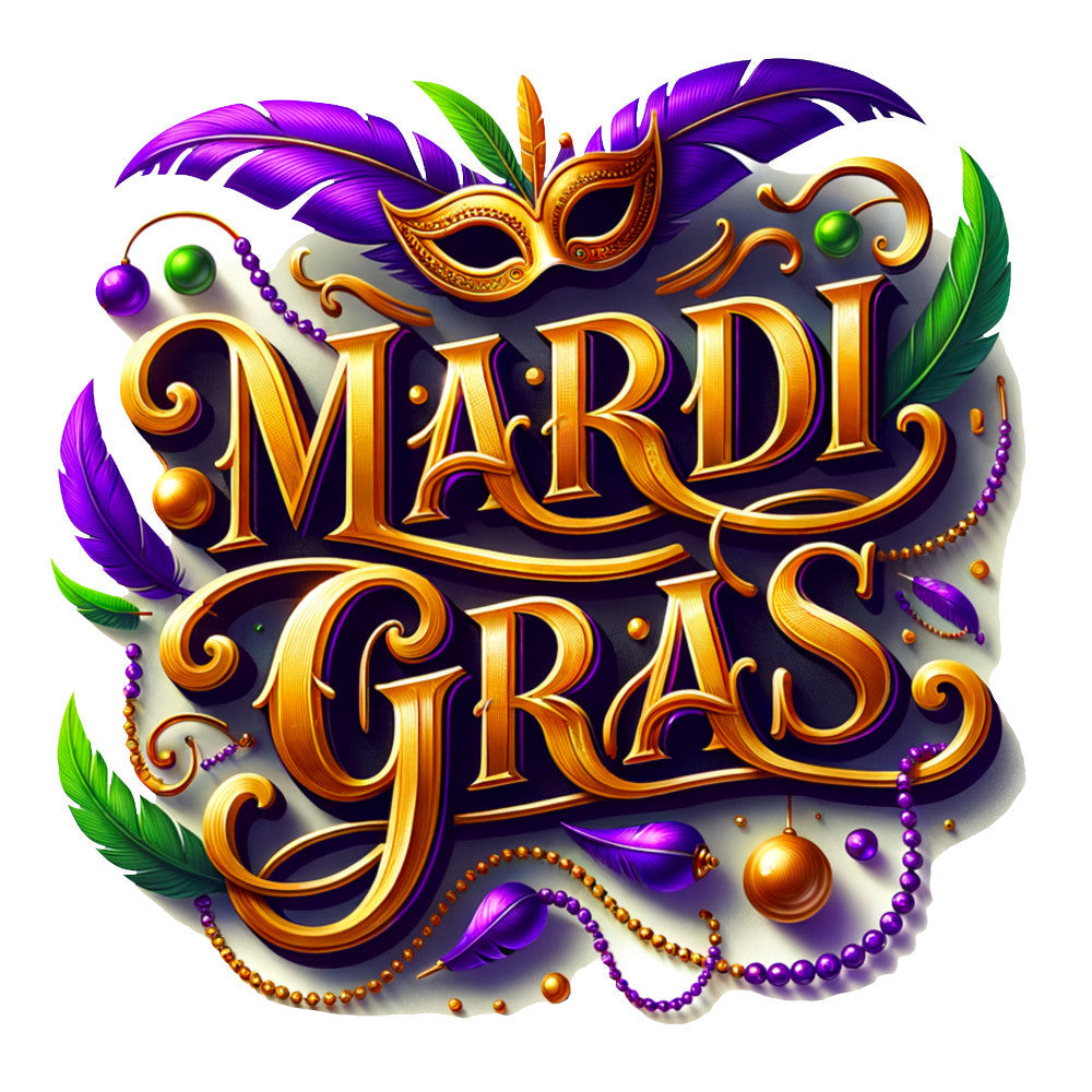 Watercolor Mardi Gras Fabric Panel 1 QuiltingFabricPanels