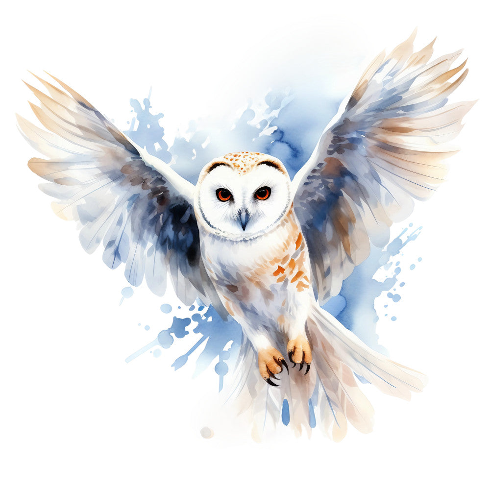 Watercolor Owl Fabric Panel 10