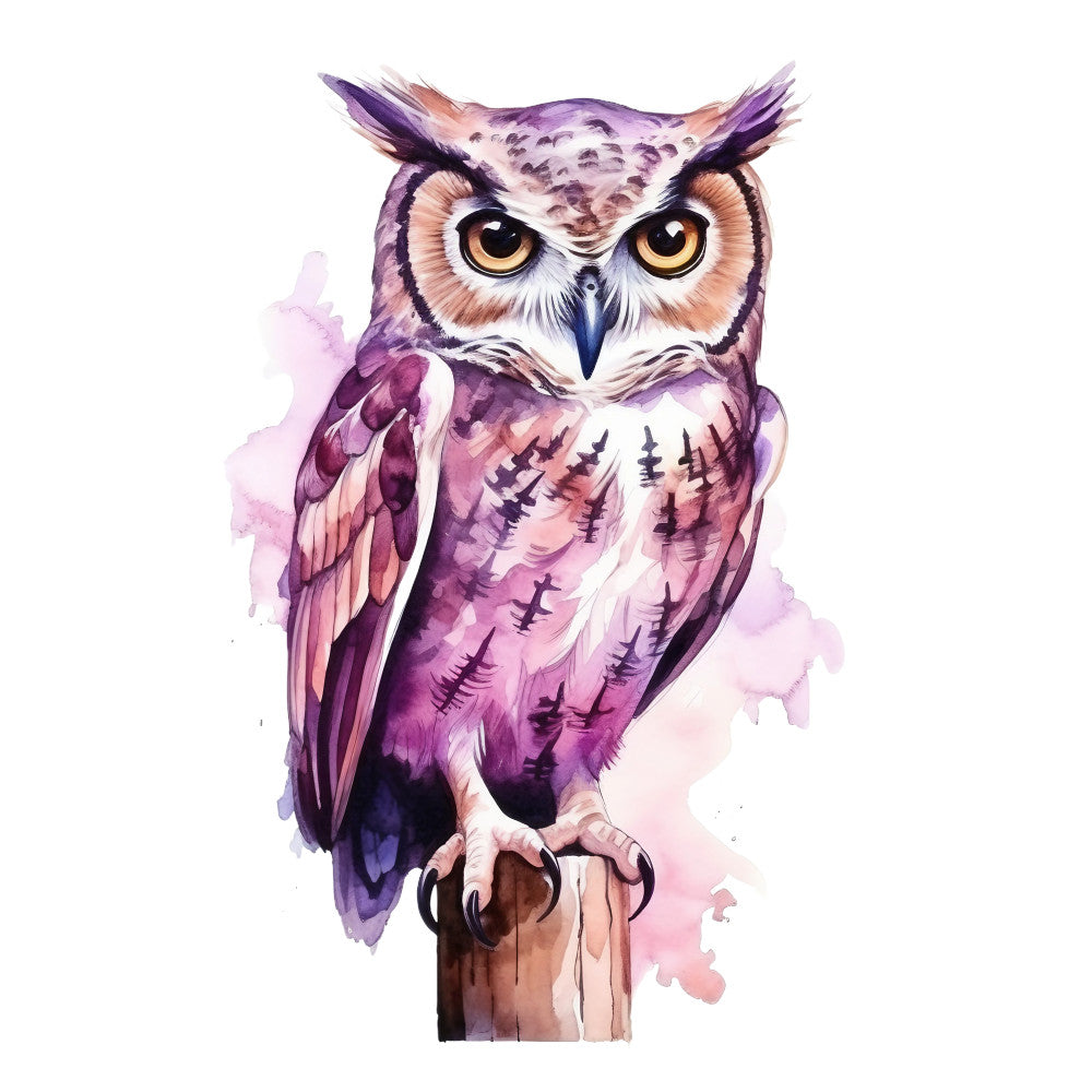 Watercolor Owl Fabric Panel 11