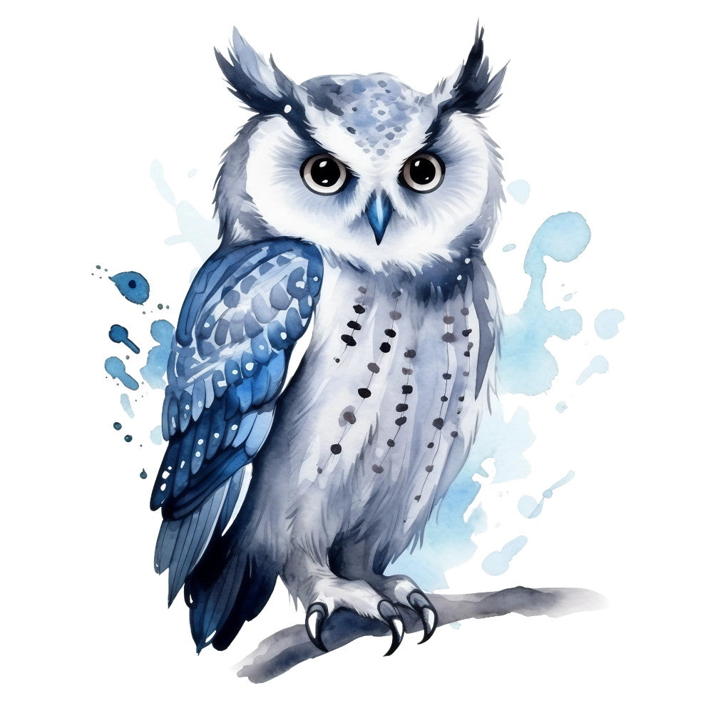 Watercolor Owl Fabric Panel 20