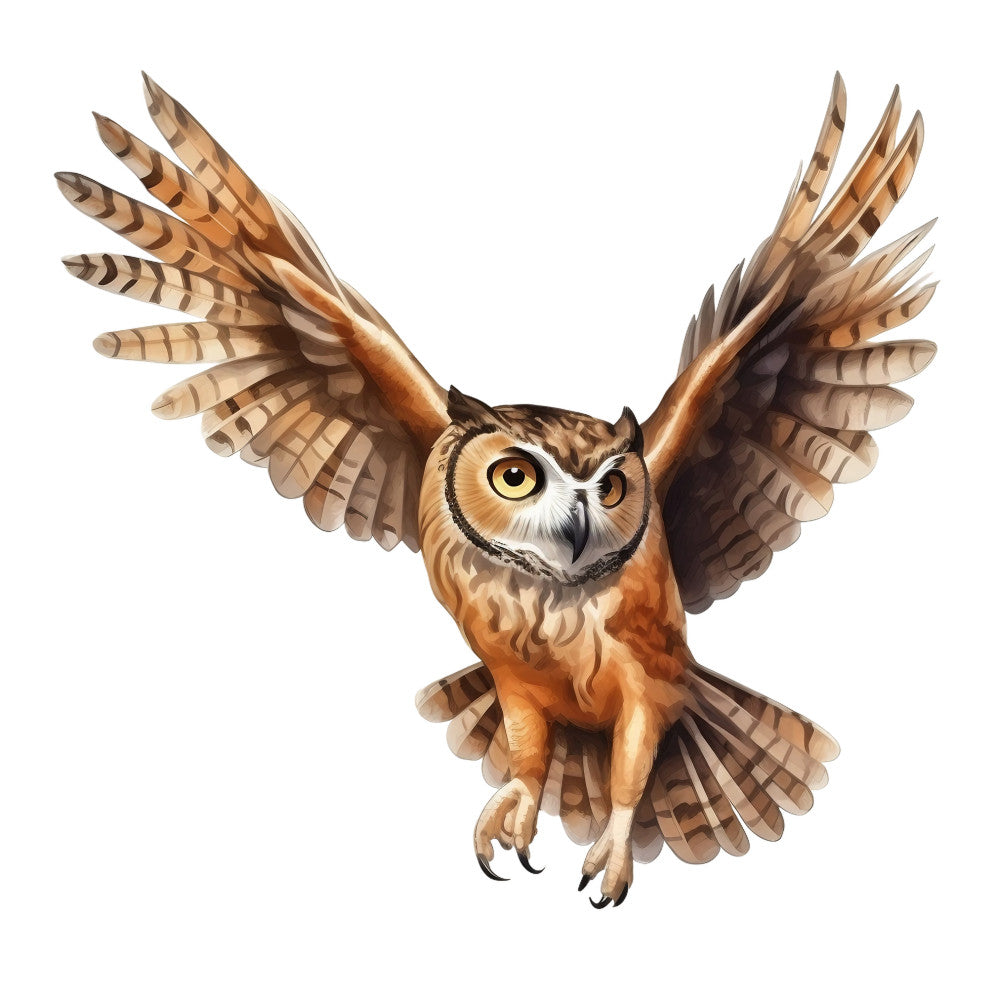 Watercolor Owl Fabric Panel 23