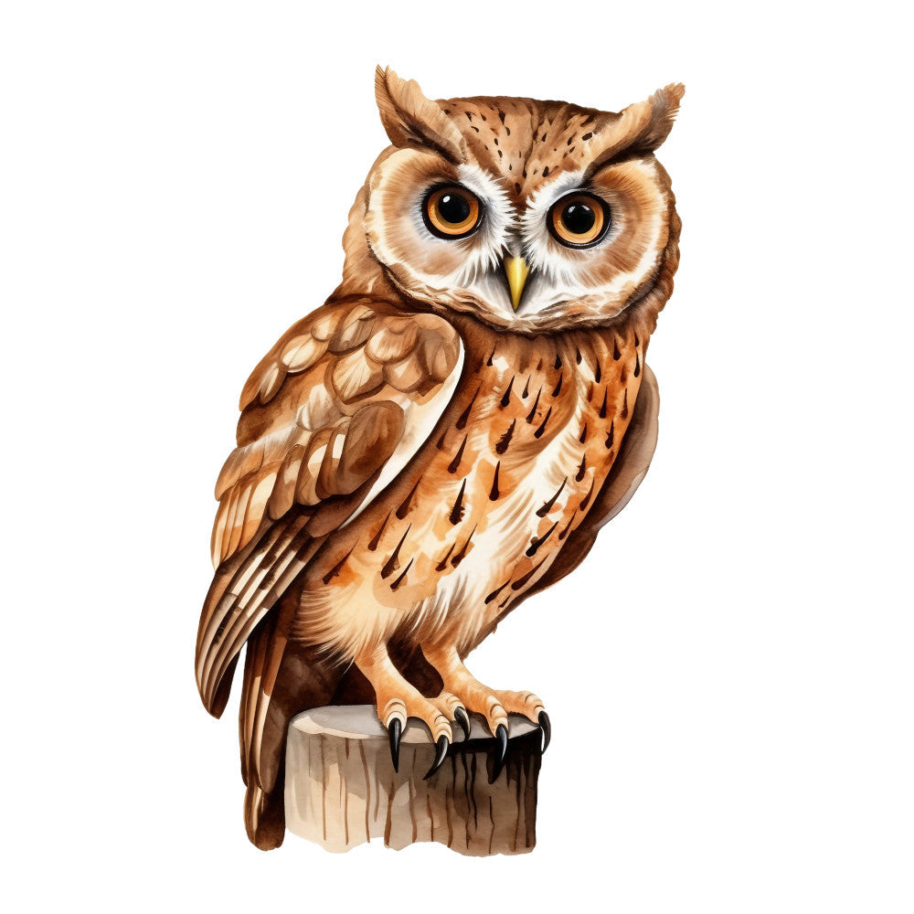 Watercolor Owl Fabric Panel 29