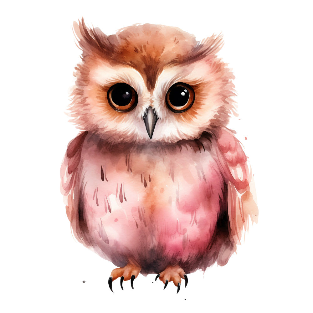 Watercolor Owl Fabric Panel 3