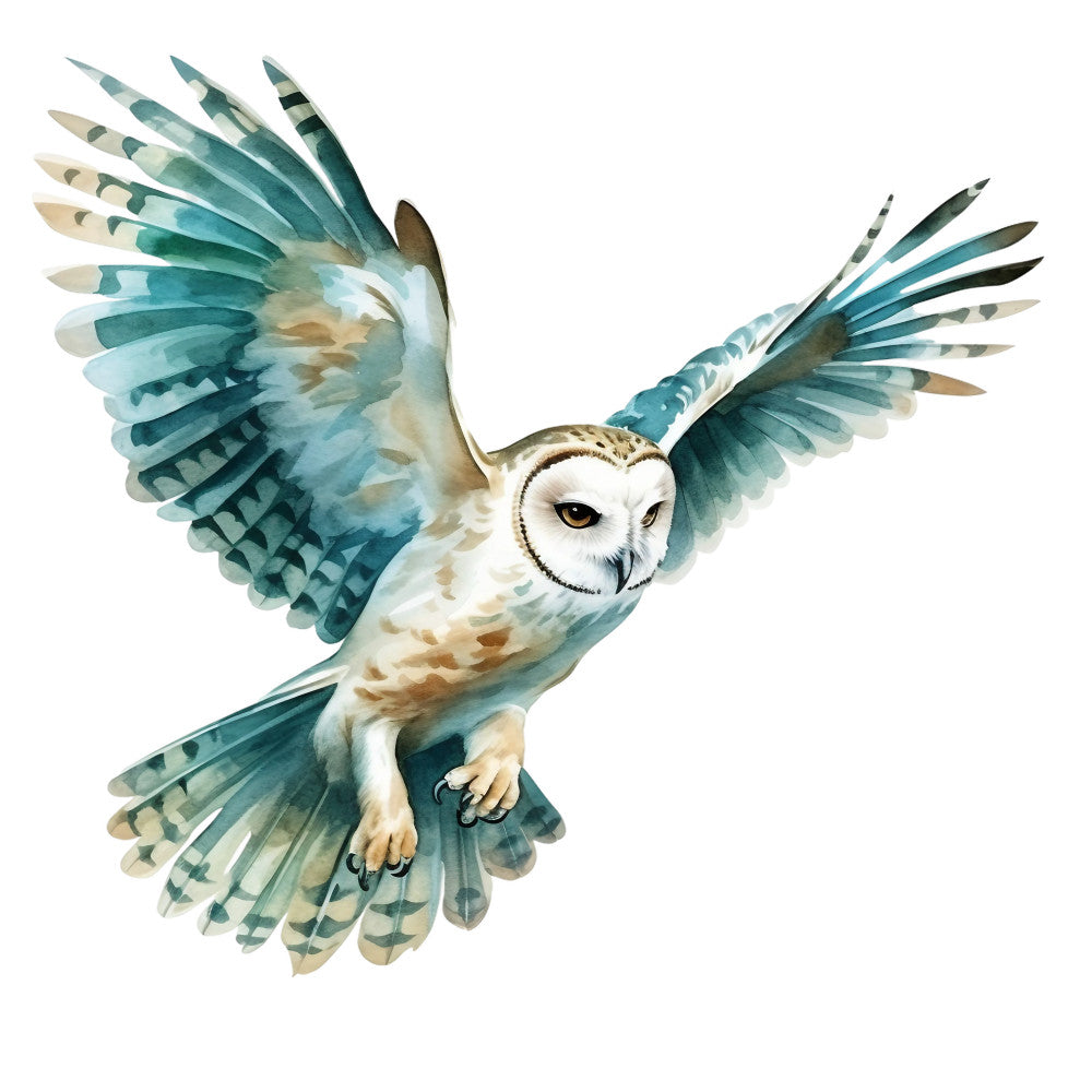 Watercolor Owl Fabric Panel 30