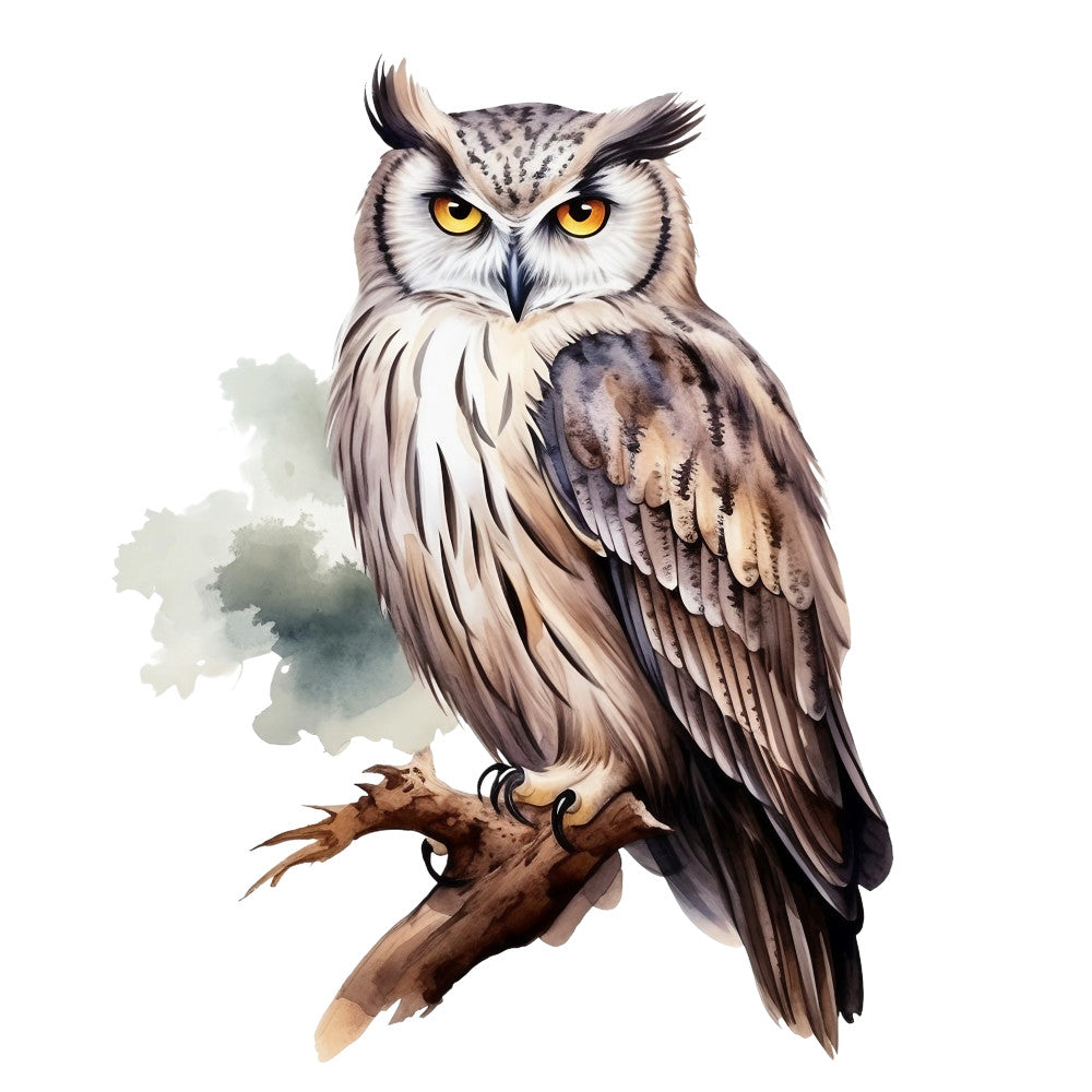 Watercolor Owl Fabric Panel 32
