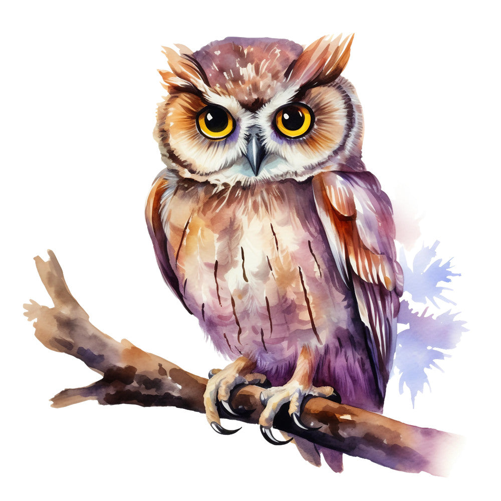 Watercolor Owl Fabric Panel 9