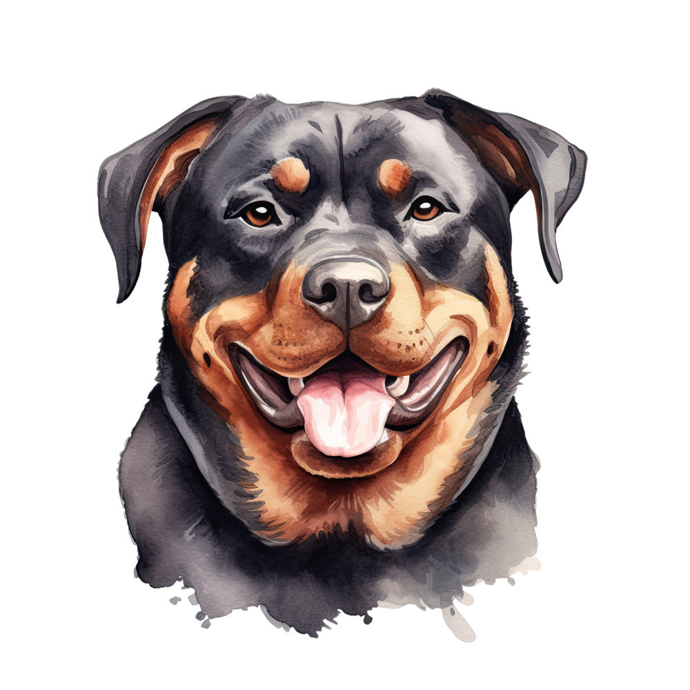 Watercolor Rottweiler Fabric Panel 11