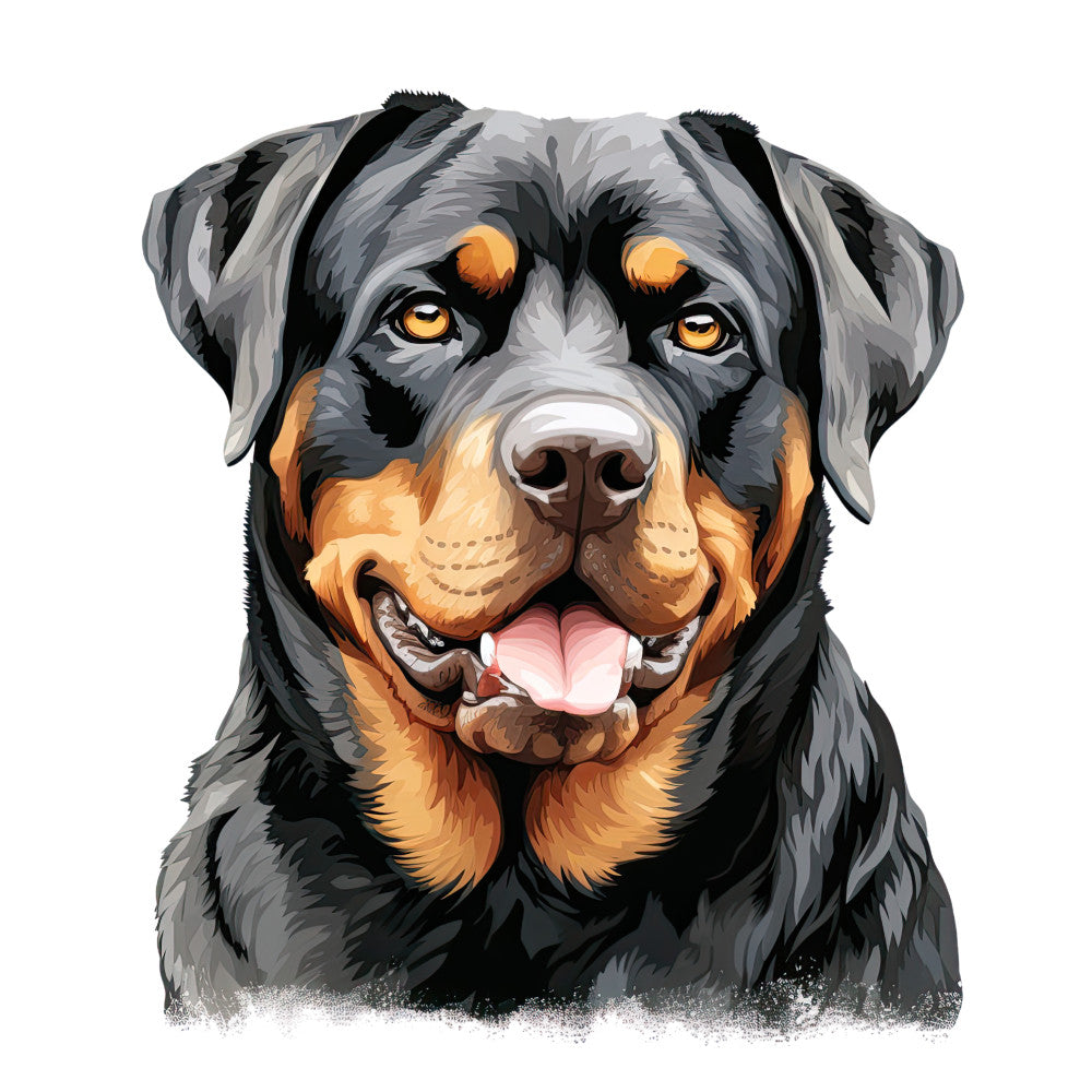 Watercolor Rottweiler Fabric Panel 12