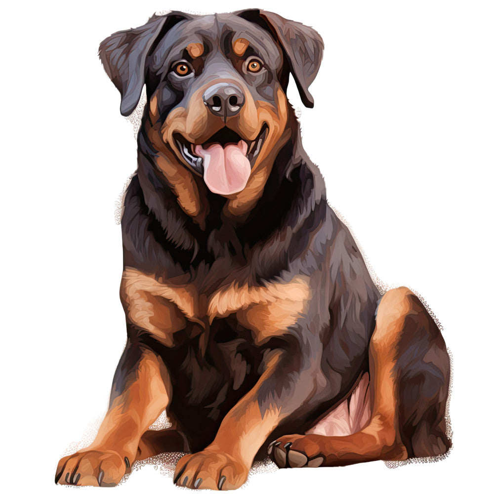 Watercolor Rottweiler Fabric Panel 13