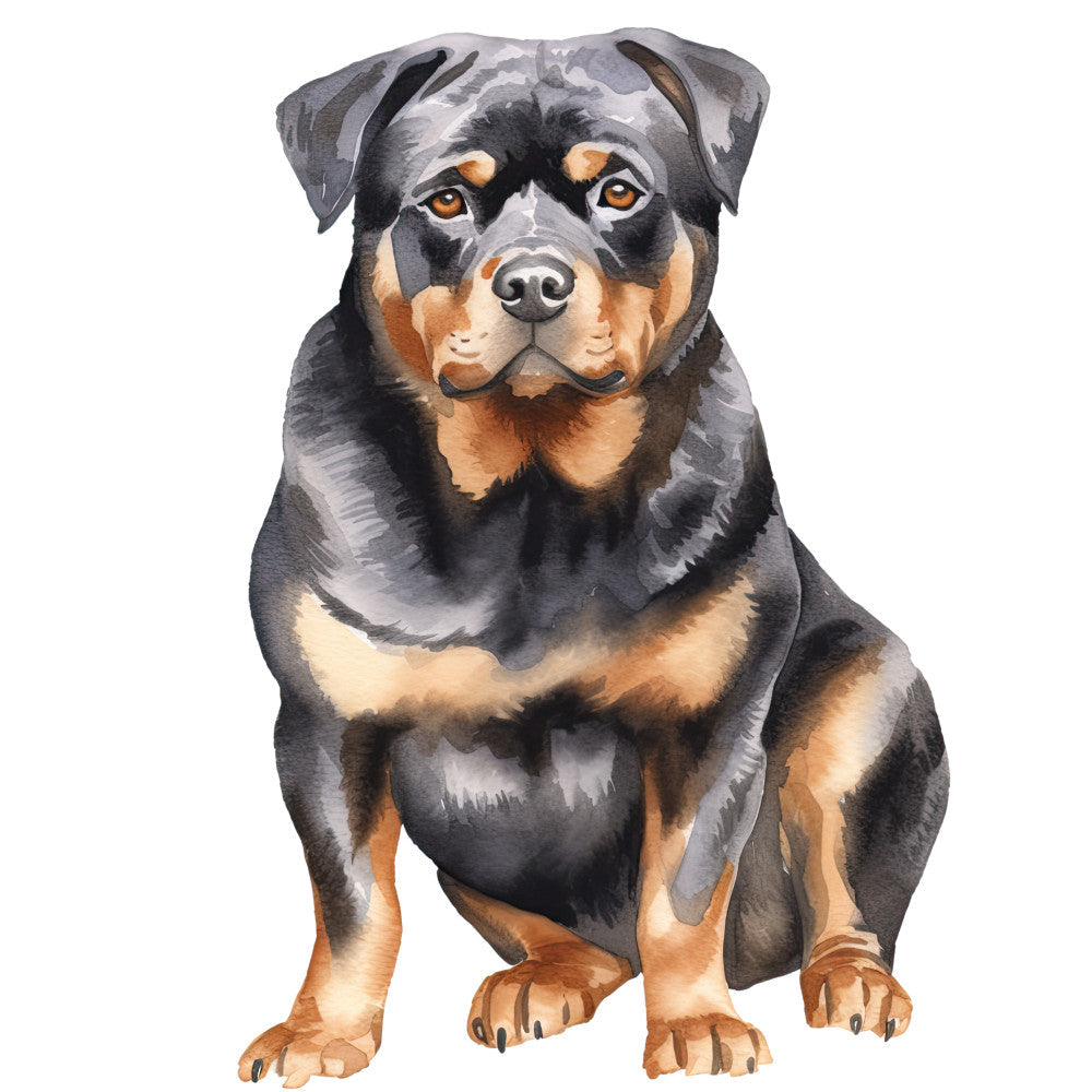 Watercolor Rottweiler Fabric Panel 16