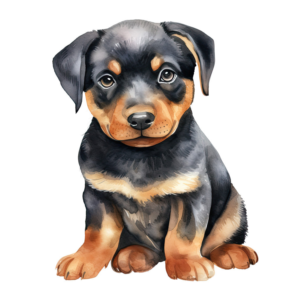 Watercolor Rottweiler Fabric Panel 17
