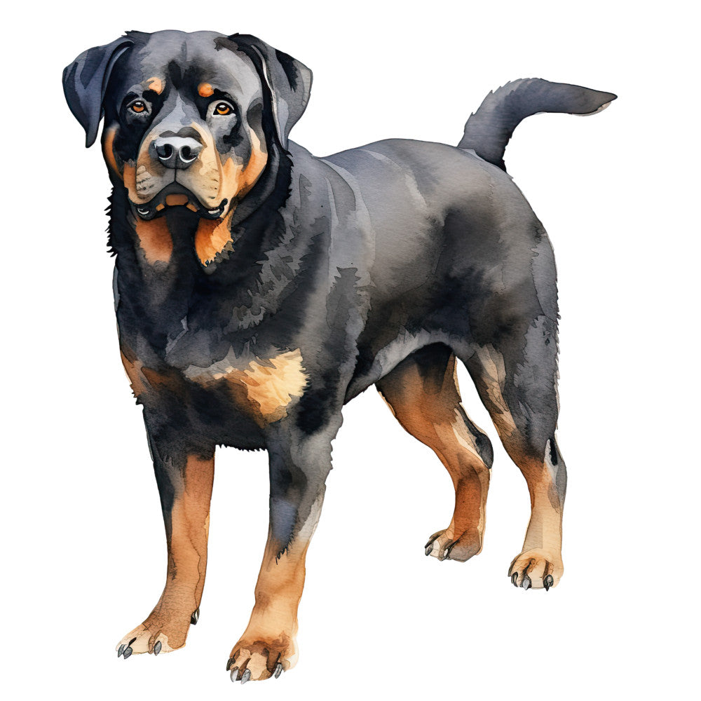 Watercolor Rottweiler Fabric Panel 2