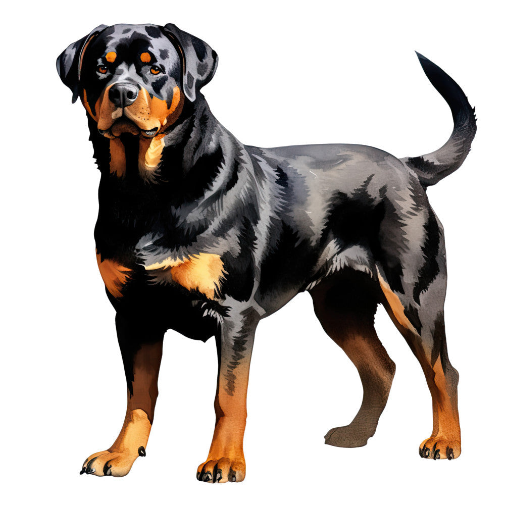 Watercolor Rottweiler Fabric Panel 22