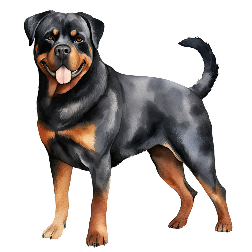 Watercolor Rottweiler Fabric Panel 25