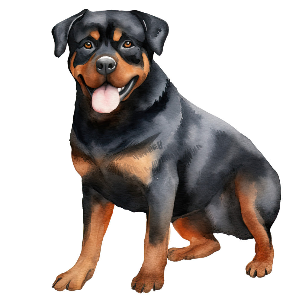 Watercolor Rottweiler Fabric Panel 26