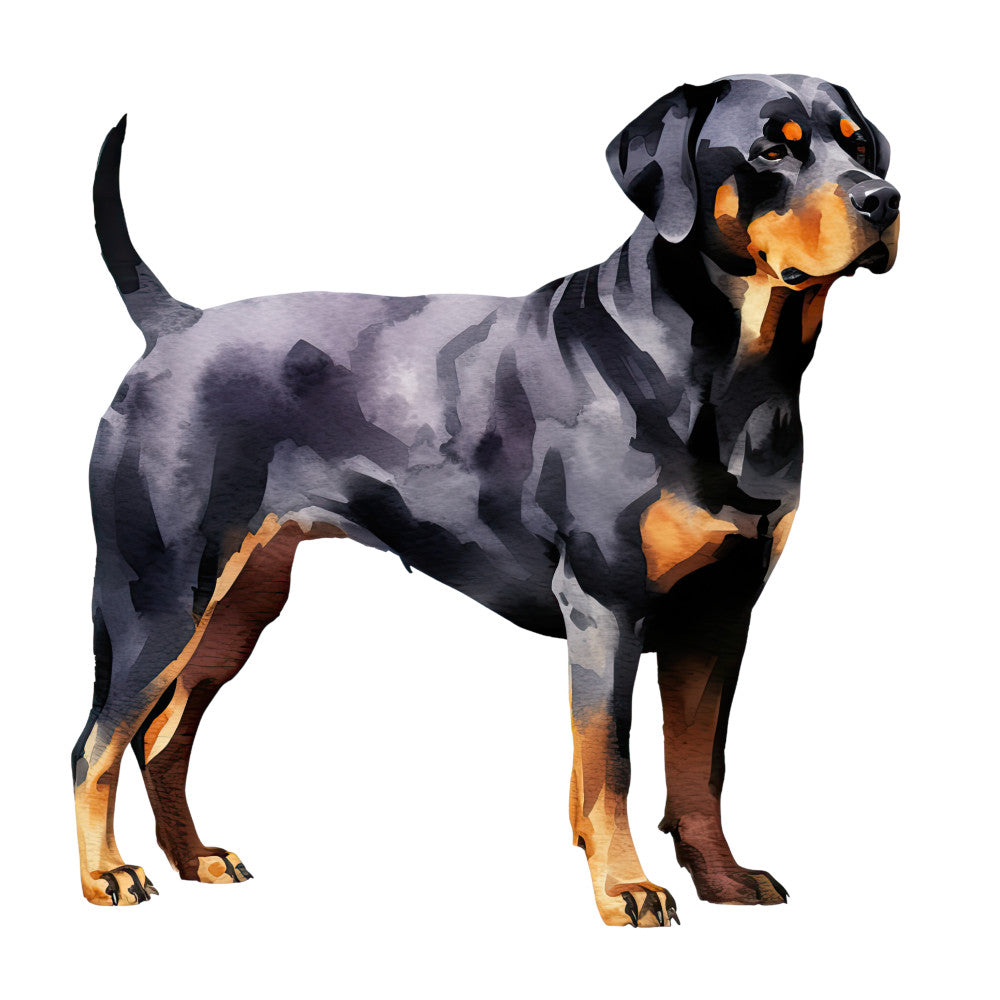 Watercolor Rottweiler Fabric Panel 28
