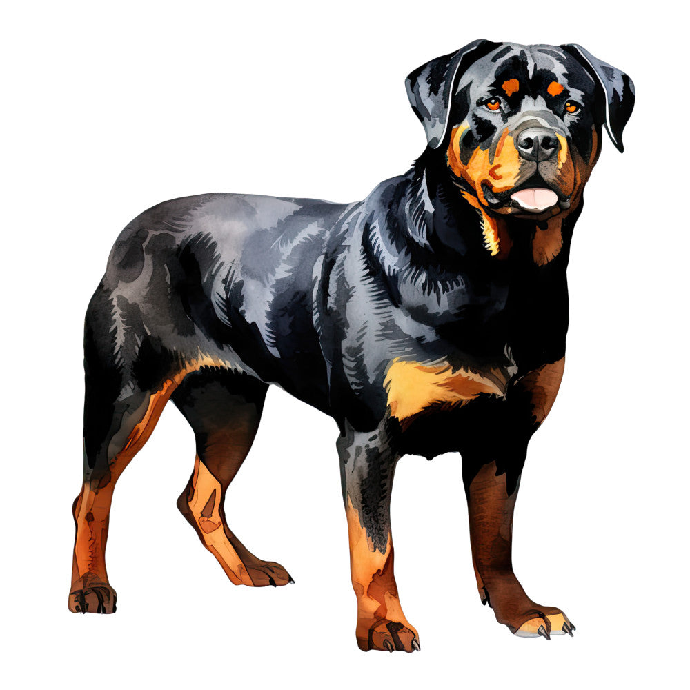 Watercolor Rottweiler Fabric Panel 3