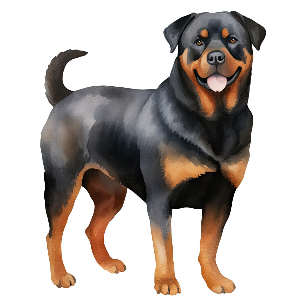 Watercolor Rottweiler Fabric Panel 4