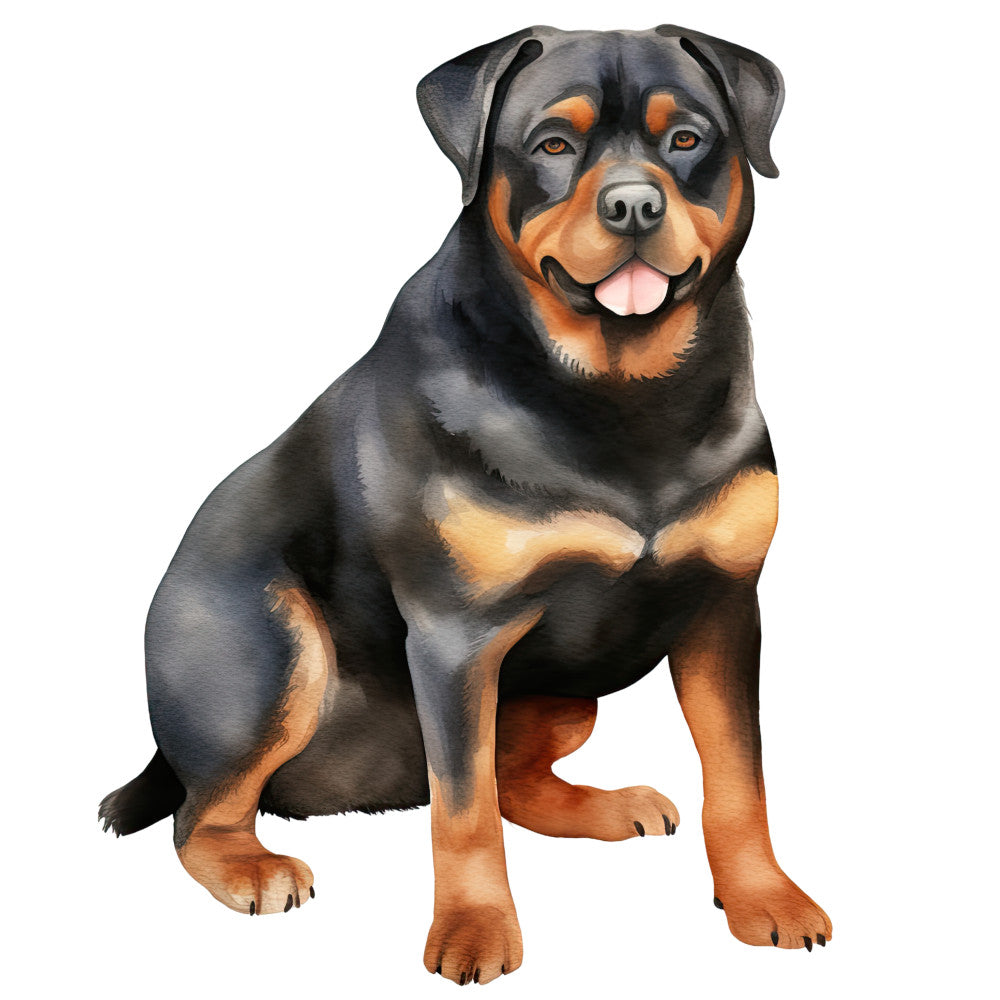 Watercolor Rottweiler Fabric Panel 6