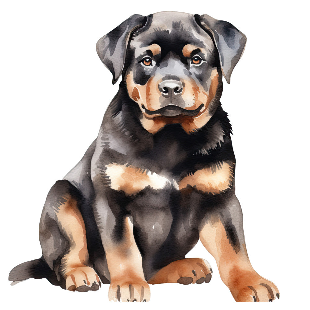 Watercolor Rottweiler Fabric Panel 8
