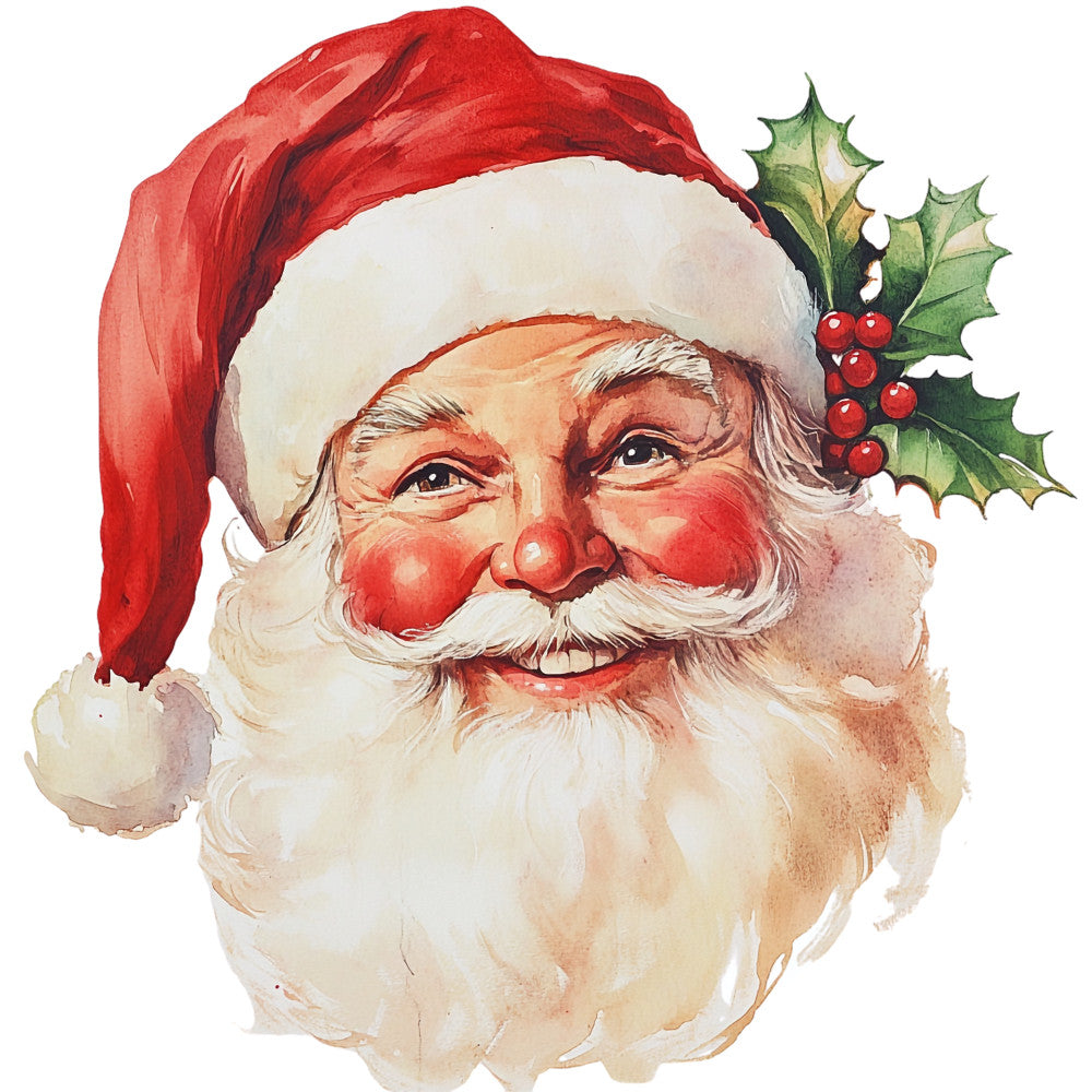 Watercolor Santa Claus Fabric Panel 24 QuiltingFabricPanels