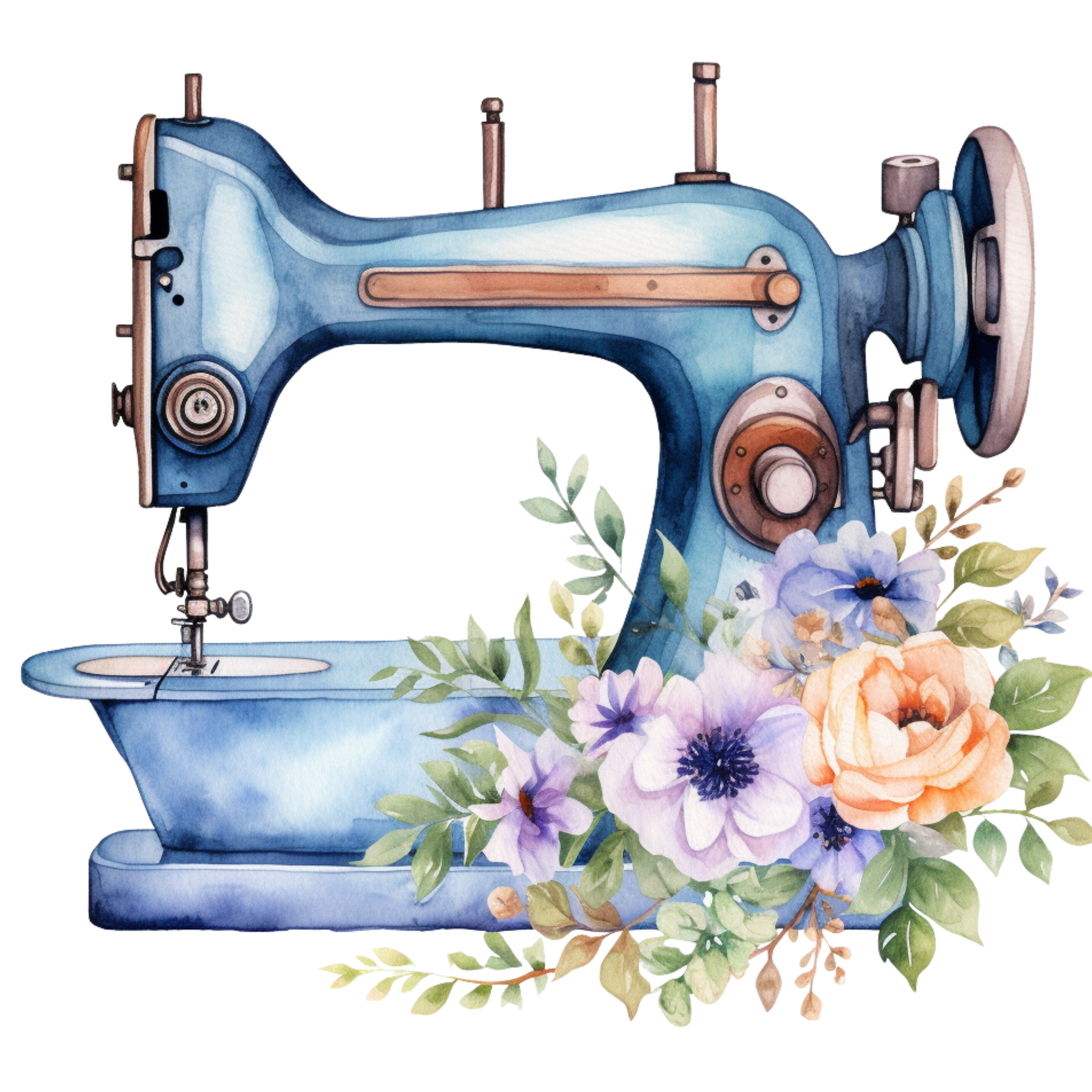 Watercolor Sewing Machines Fabric Panel 7