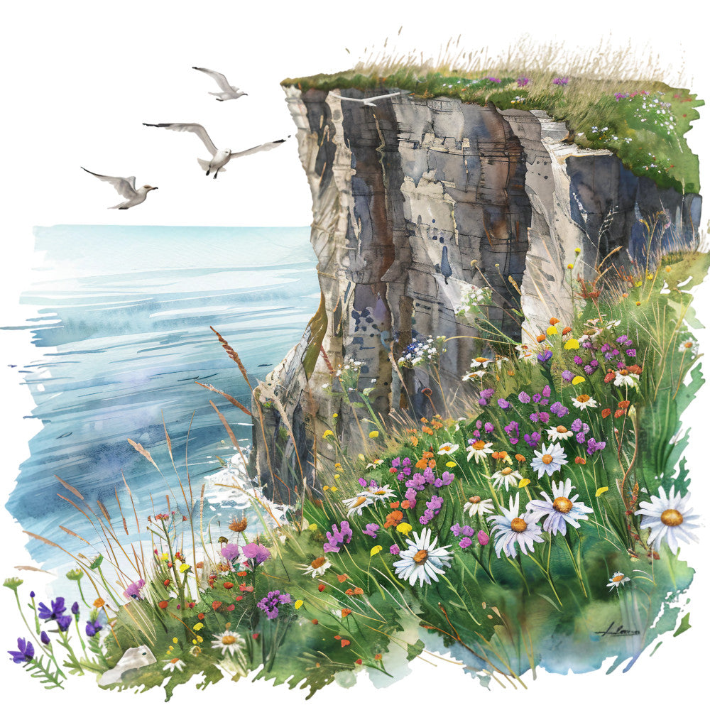 Watercolor Summer Landscapes Fabric Panel 20