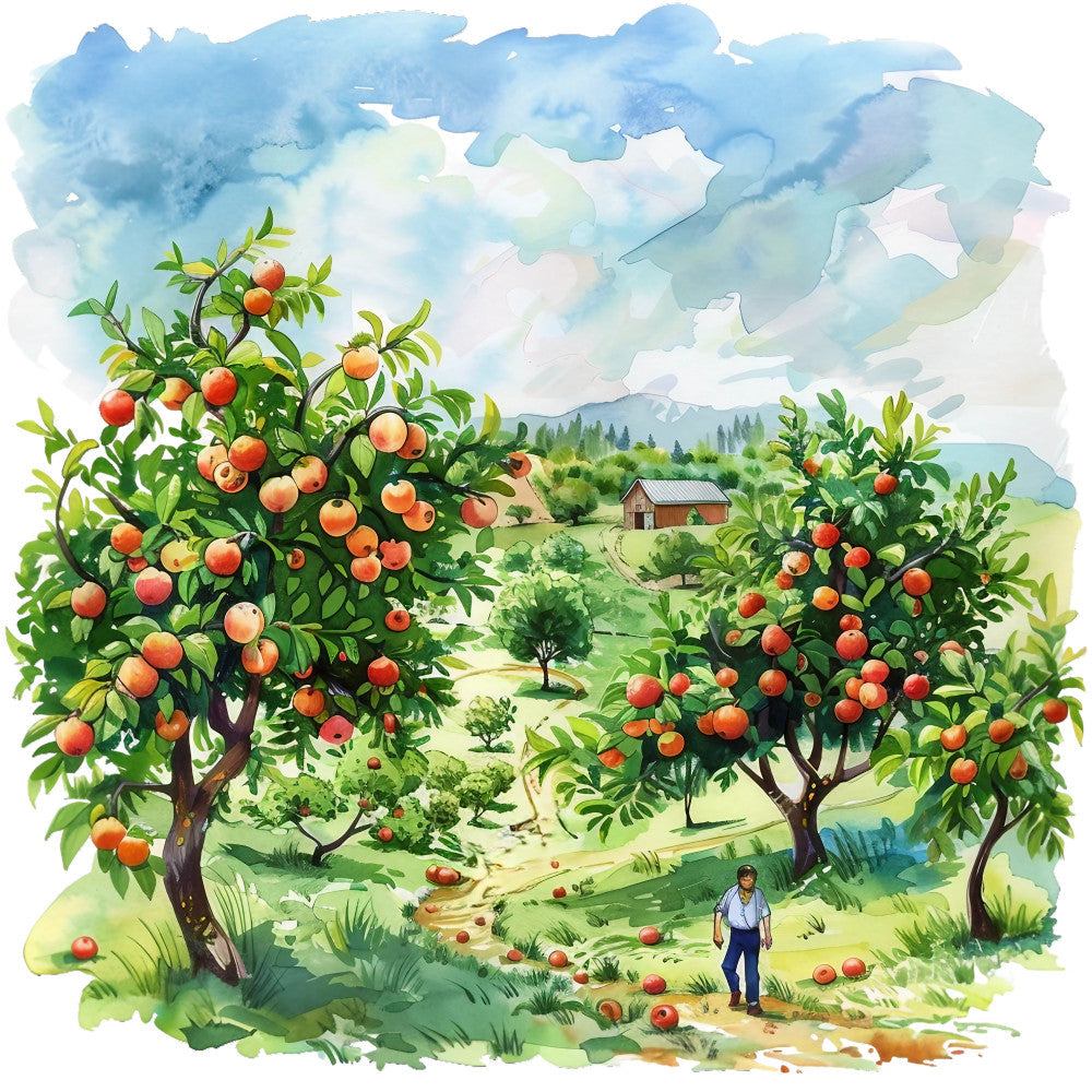 Watercolor Summer Landscapes Fabric Panel 30