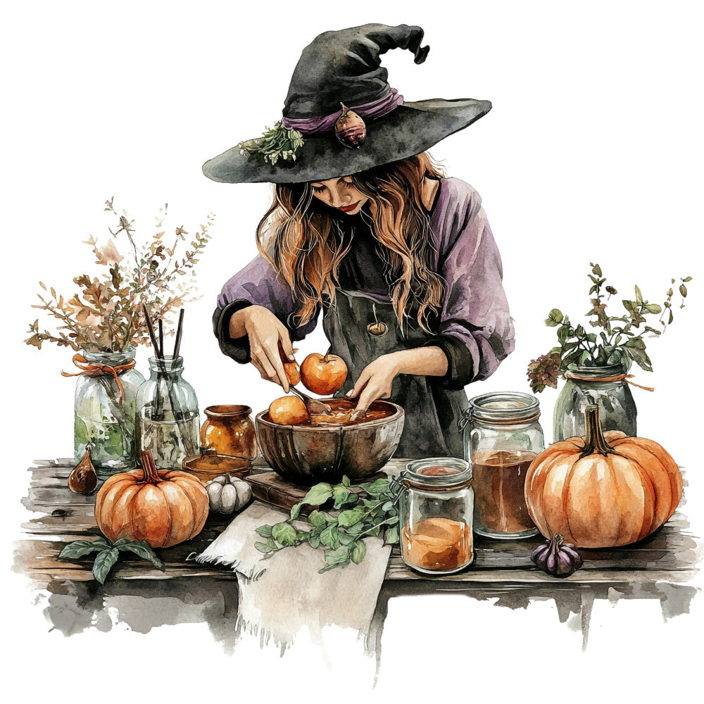 Watercolor Witch Fabric Panel 14