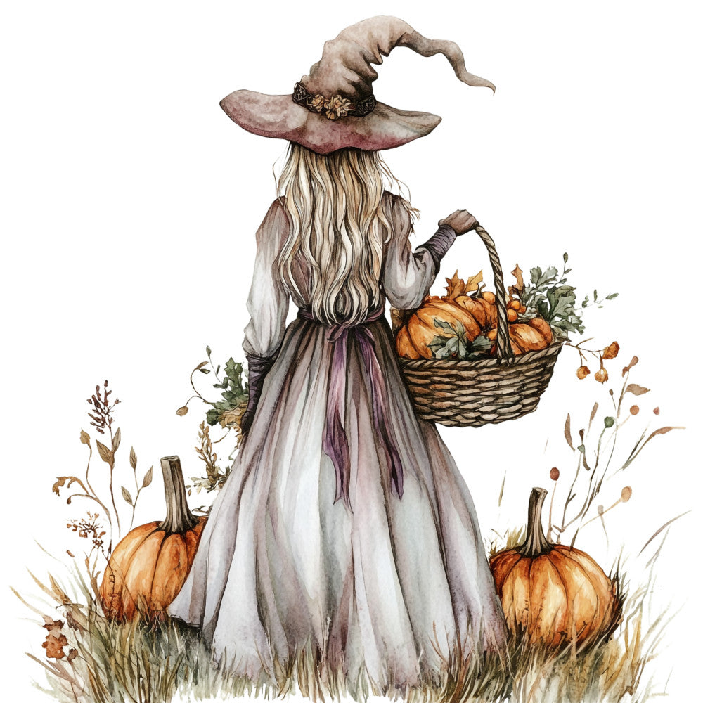 Watercolor Witch Fabric Panel 15