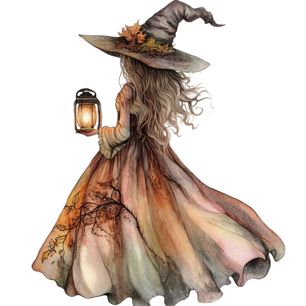 Watercolor Witch Fabric Panel 25