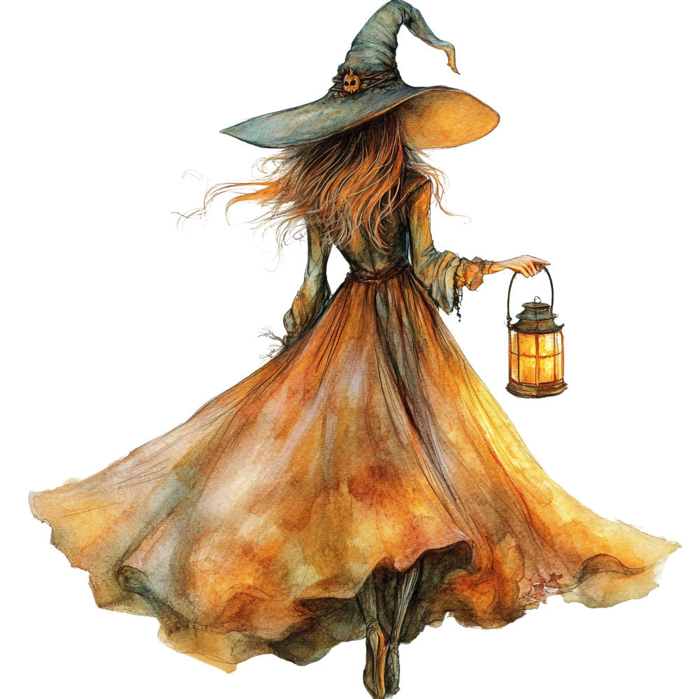 Watercolor Witch Fabric Panel 26