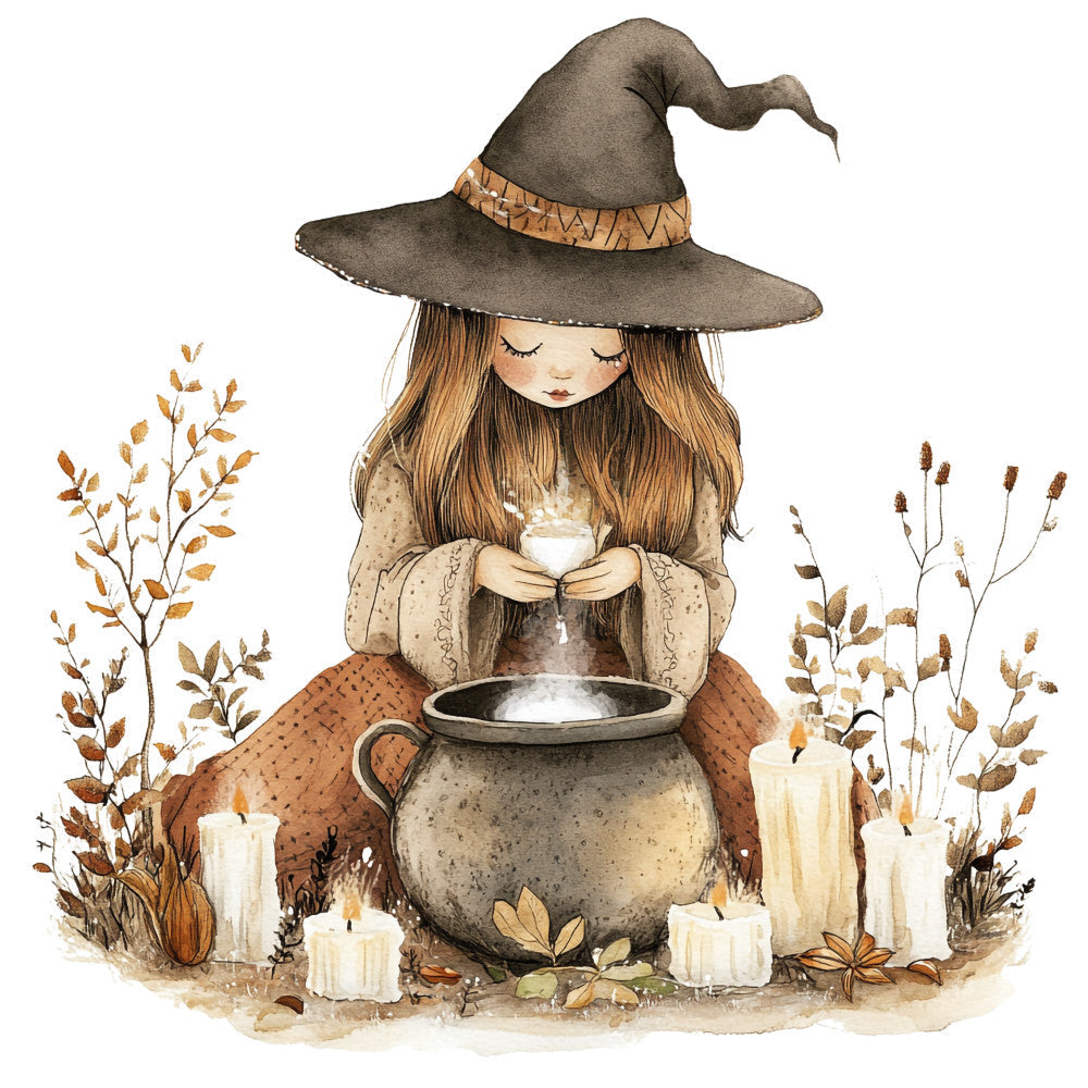 Watercolor Witch Fabric Panel 30