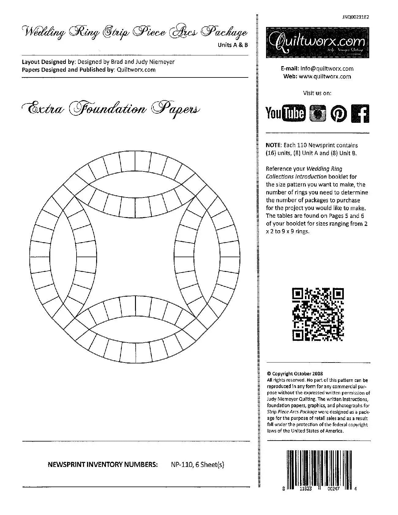 Wedding Ring Strip Piece Arcs Package - Linda's Electric Quilters