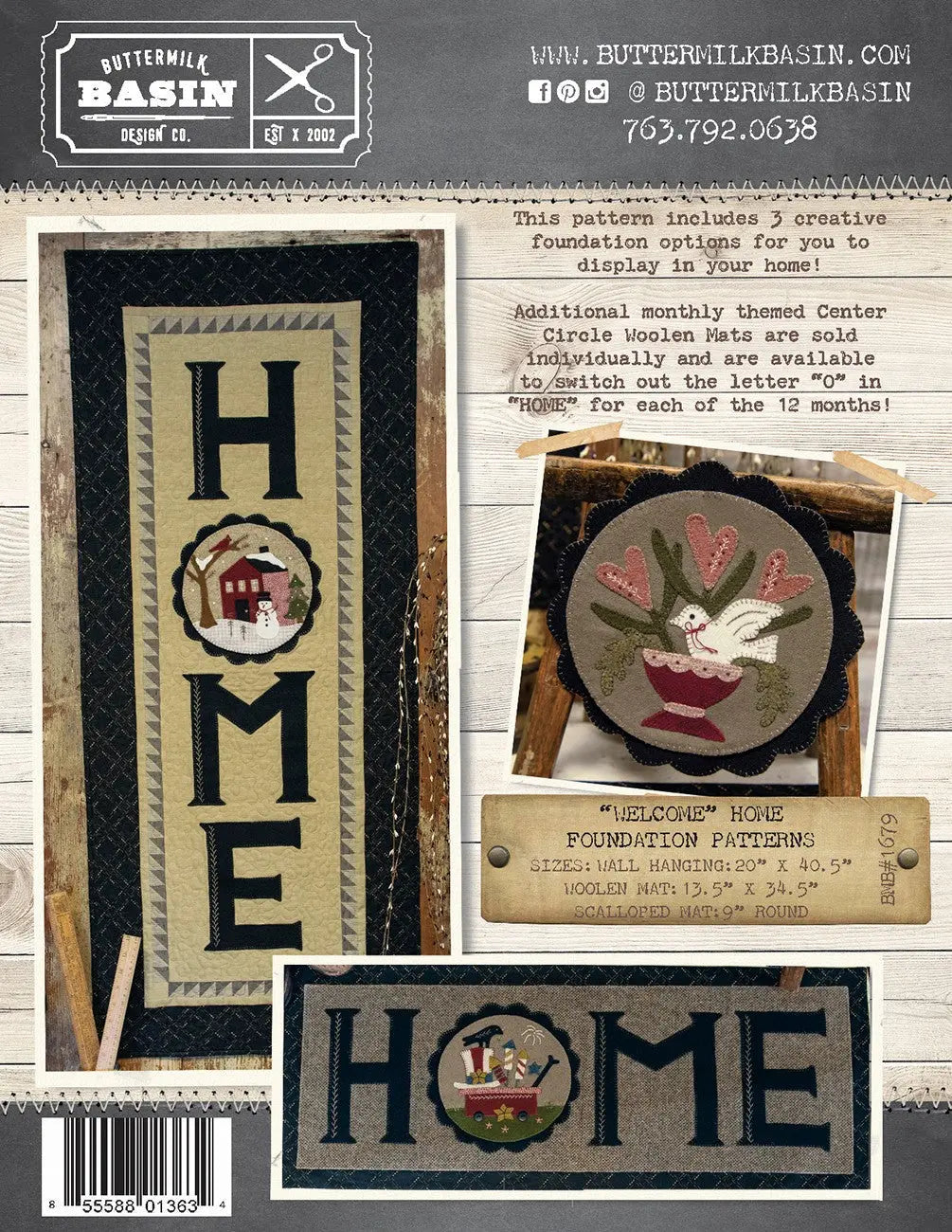 Welcome Home Wall Hanging & Wool Mat Foundations - Linda's Electric Quilters