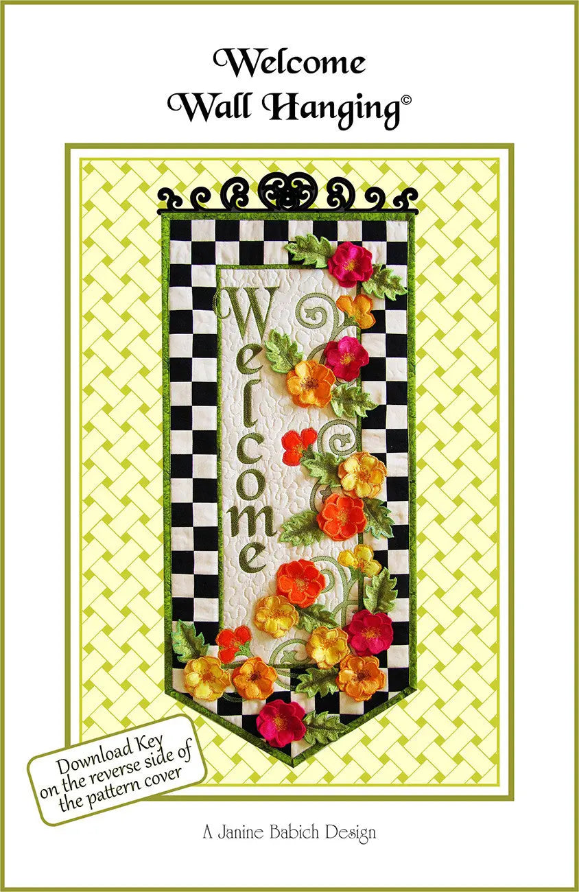 Welcome Wall Hanging Machine Embroidery - Linda's Electric Quilters