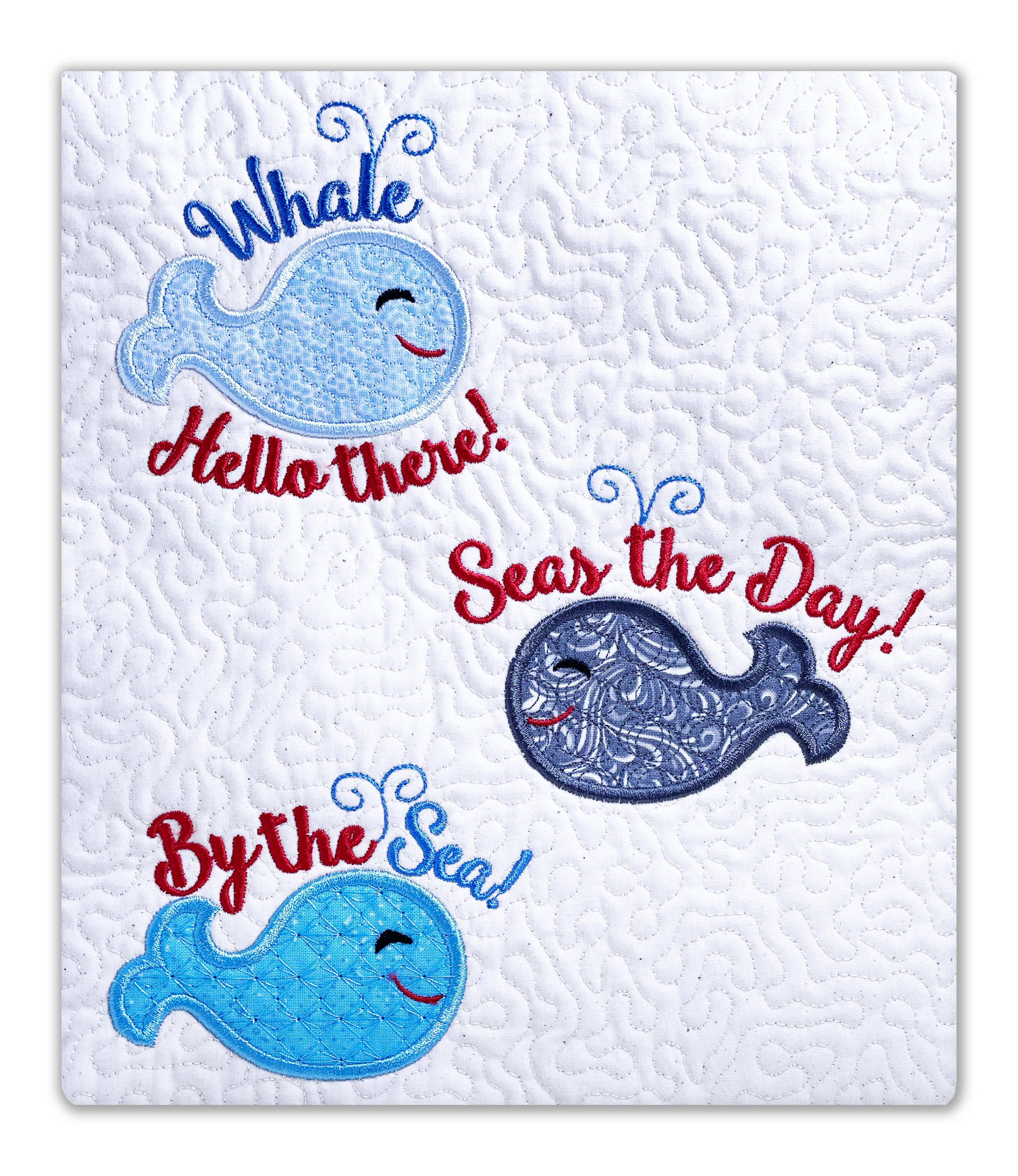 Whale Hello There Applique In the Hoop Embroidery Design Collection