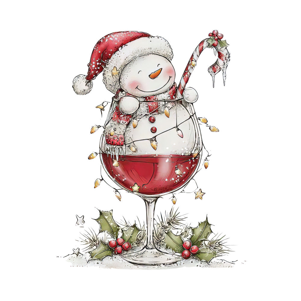 Whimsical Christmas Cocktail Fabric Panel 16