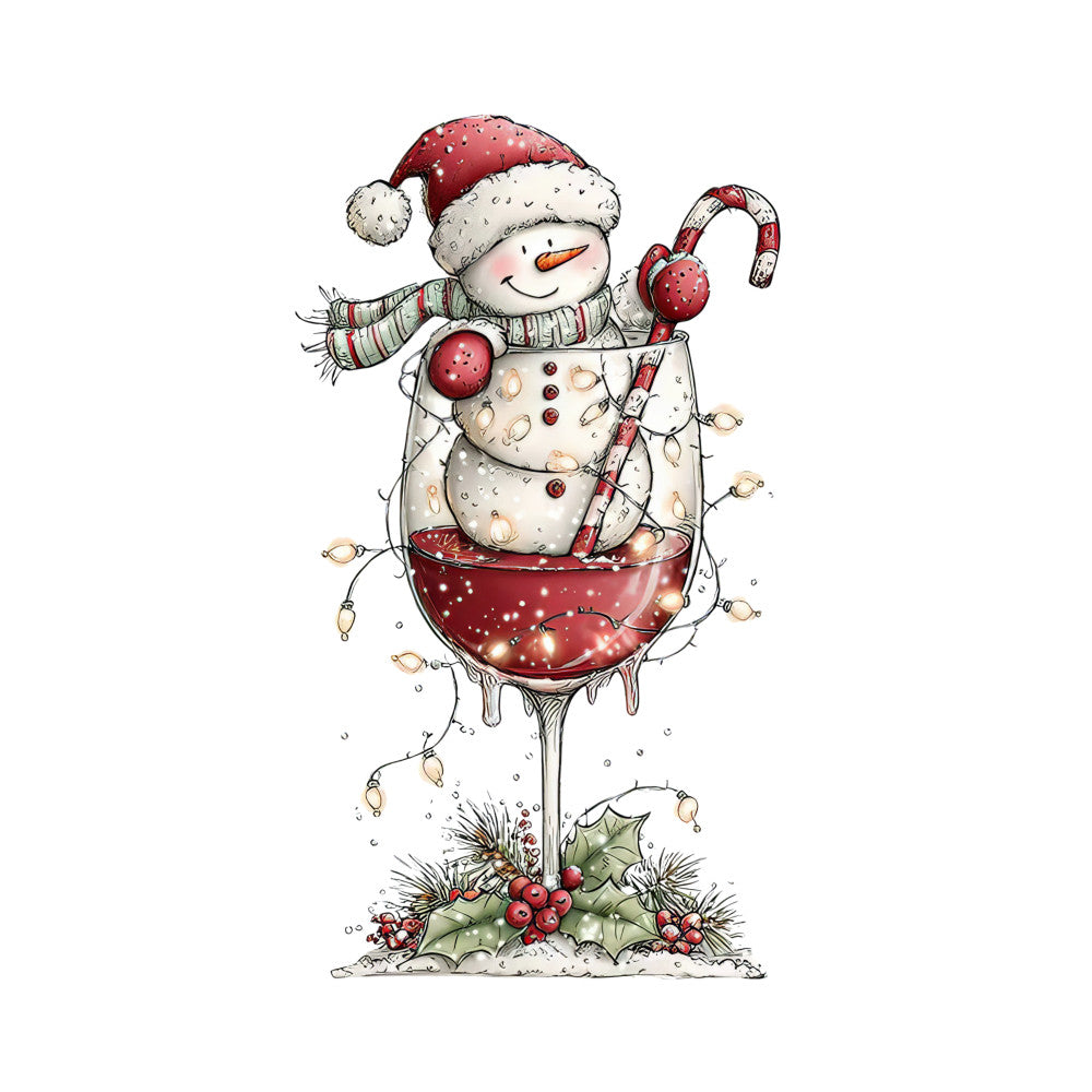Whimsical Christmas Cocktail Fabric Panel 17