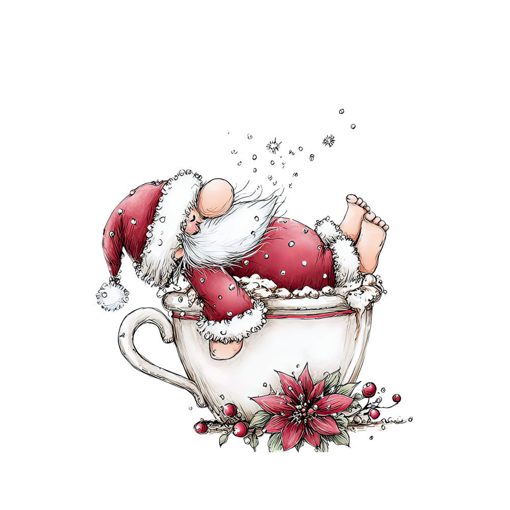 Whimsical Christmas Cocktail Fabric Panel 3