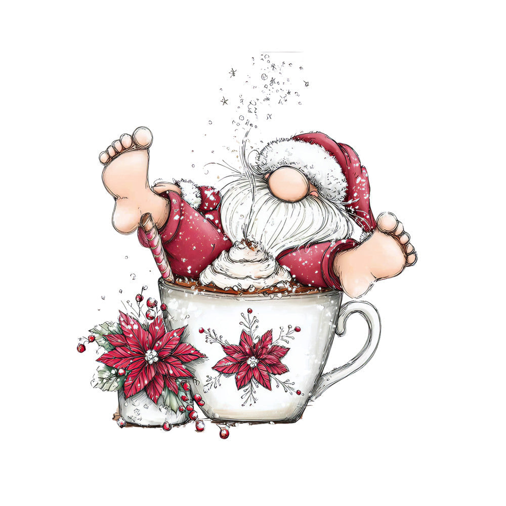 Whimsical Christmas Cocktail Fabric Panel 4