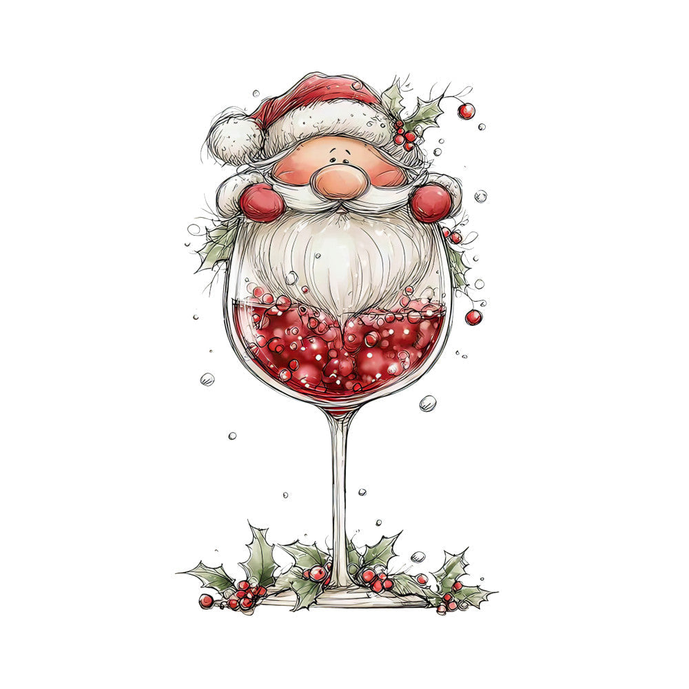 Whimsical Christmas Cocktail Fabric Panel 8
