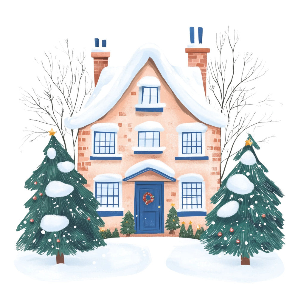 Whimsical Christmas House Fabric Panel 5