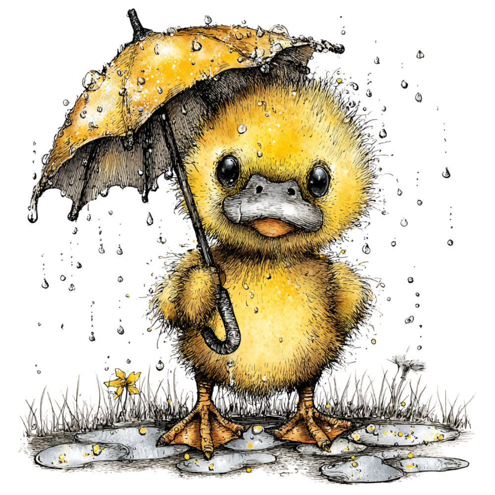 Whimsical Spring Duck Fabric Panel 10