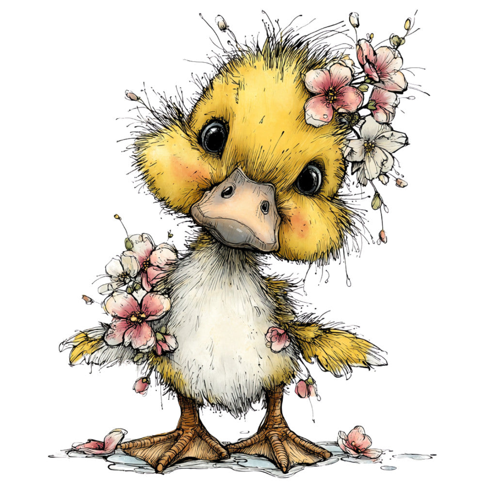 Whimsical Spring Duck Fabric Panel 11
