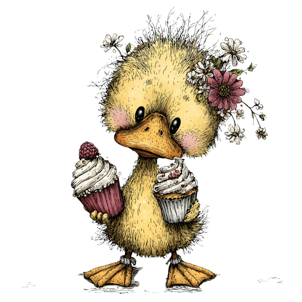 Whimsical Spring Duck Fabric Panel 15