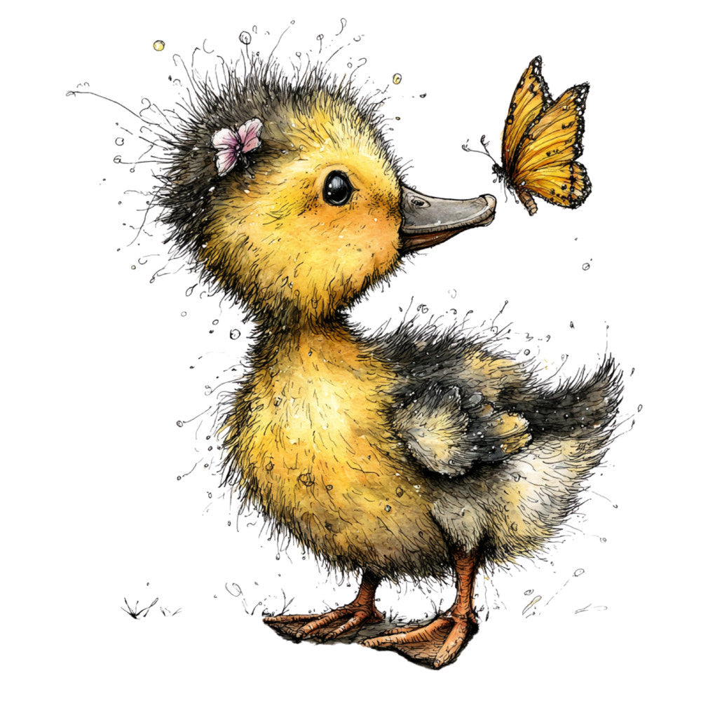 Whimsical Spring Duck Fabric Panel 16