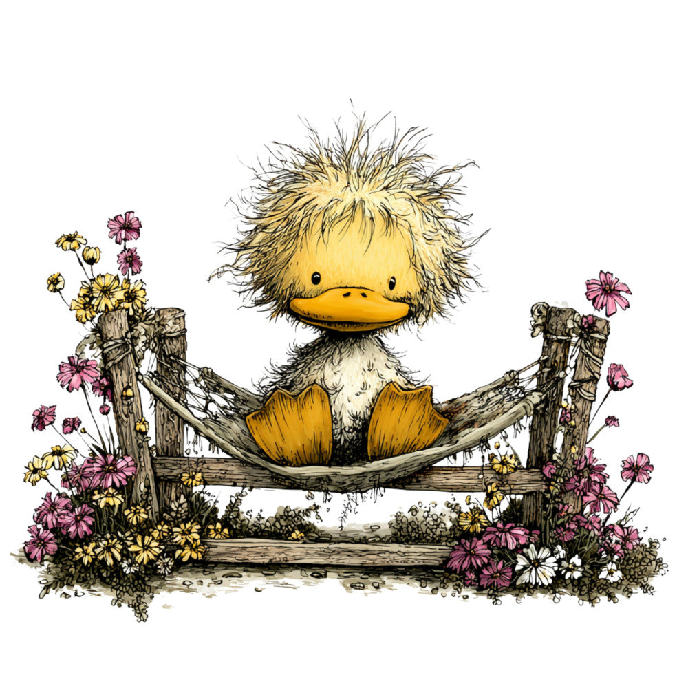 Whimsical Spring Duck Fabric Panel 20