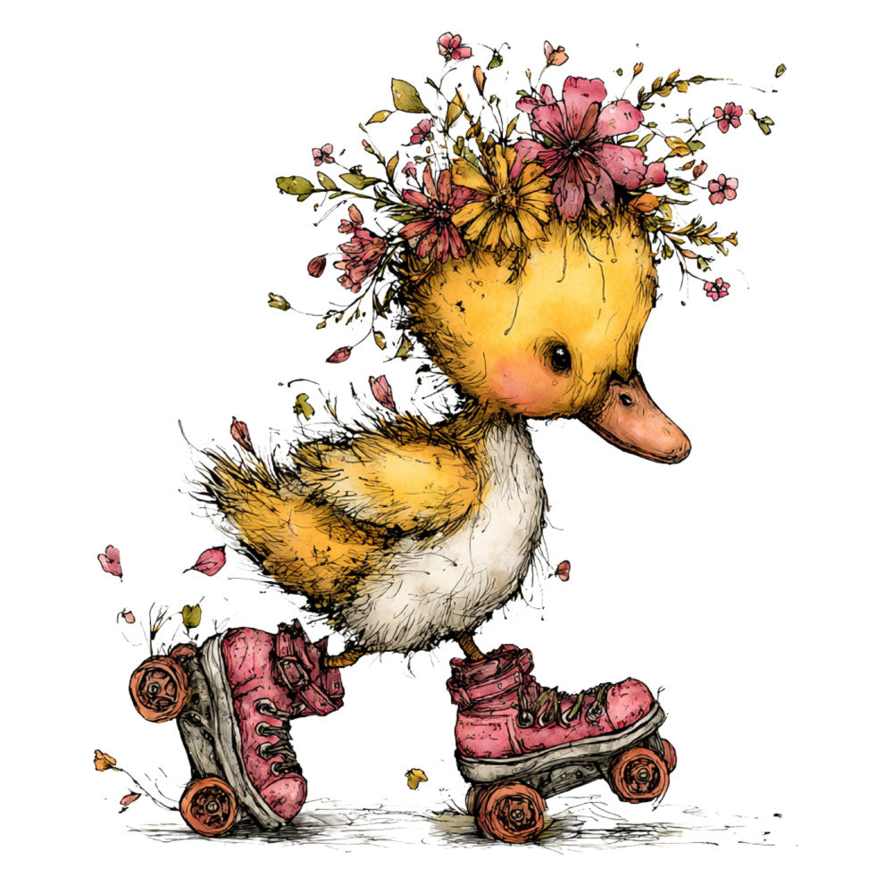 Whimsical Spring Duck Fabric Panel 4